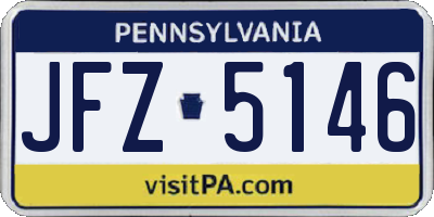 PA license plate JFZ5146