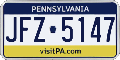 PA license plate JFZ5147