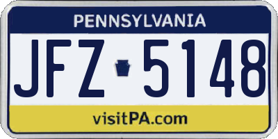 PA license plate JFZ5148