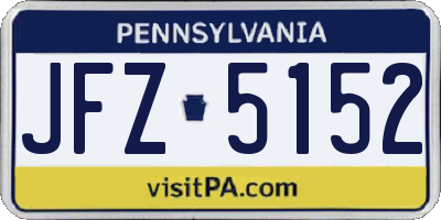 PA license plate JFZ5152