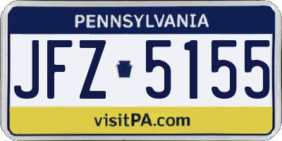 PA license plate JFZ5155