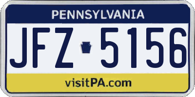 PA license plate JFZ5156