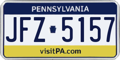 PA license plate JFZ5157
