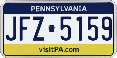 PA license plate JFZ5159
