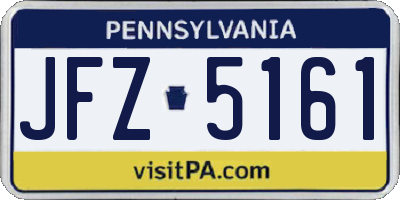 PA license plate JFZ5161