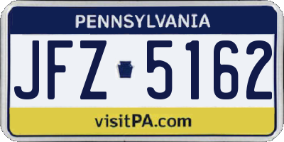 PA license plate JFZ5162