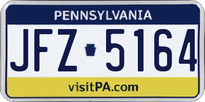 PA license plate JFZ5164