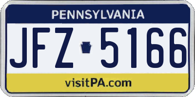 PA license plate JFZ5166