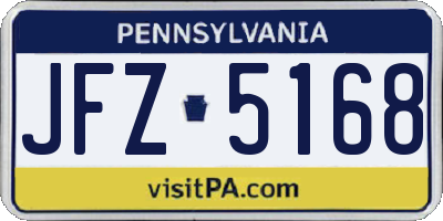 PA license plate JFZ5168
