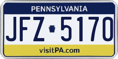 PA license plate JFZ5170