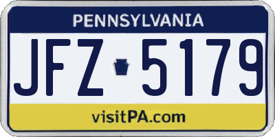 PA license plate JFZ5179