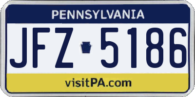 PA license plate JFZ5186