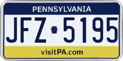 PA license plate JFZ5195