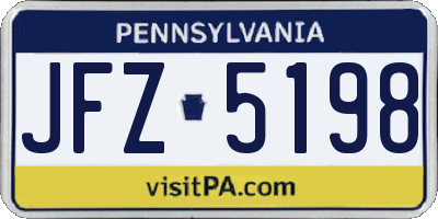PA license plate JFZ5198