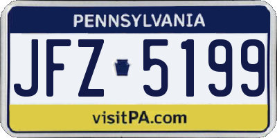 PA license plate JFZ5199
