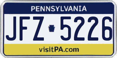 PA license plate JFZ5226