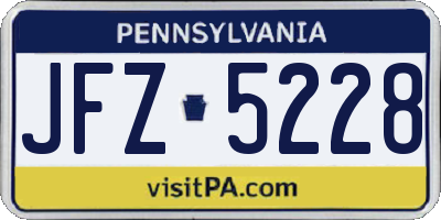 PA license plate JFZ5228