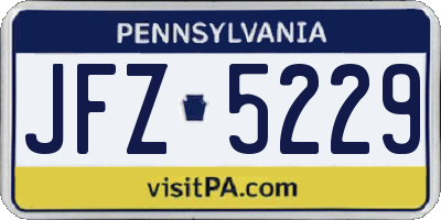 PA license plate JFZ5229