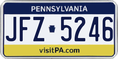 PA license plate JFZ5246