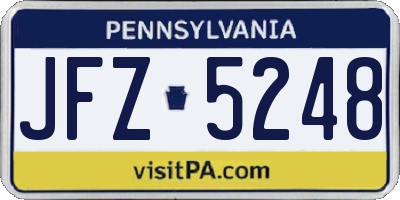 PA license plate JFZ5248