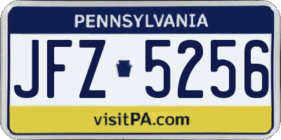 PA license plate JFZ5256