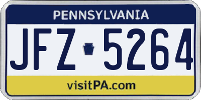 PA license plate JFZ5264
