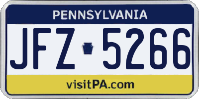 PA license plate JFZ5266
