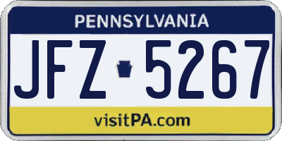 PA license plate JFZ5267