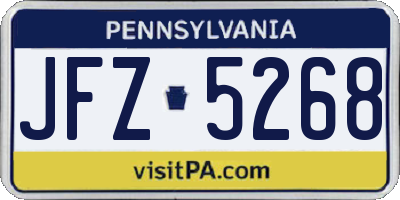 PA license plate JFZ5268