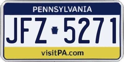 PA license plate JFZ5271