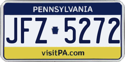 PA license plate JFZ5272
