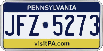 PA license plate JFZ5273