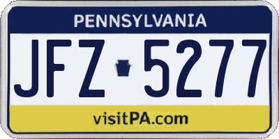 PA license plate JFZ5277