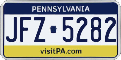 PA license plate JFZ5282
