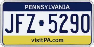PA license plate JFZ5290