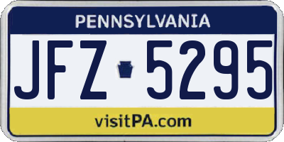PA license plate JFZ5295