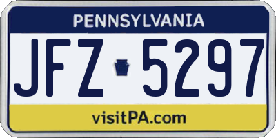 PA license plate JFZ5297