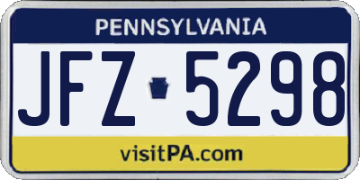 PA license plate JFZ5298