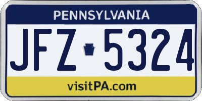 PA license plate JFZ5324