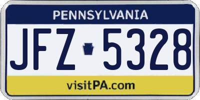 PA license plate JFZ5328