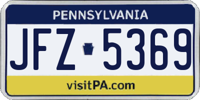 PA license plate JFZ5369