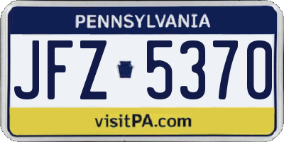 PA license plate JFZ5370