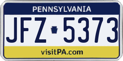 PA license plate JFZ5373