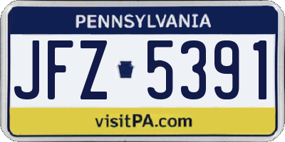 PA license plate JFZ5391