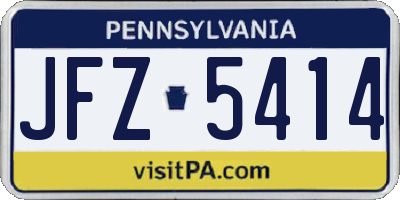 PA license plate JFZ5414