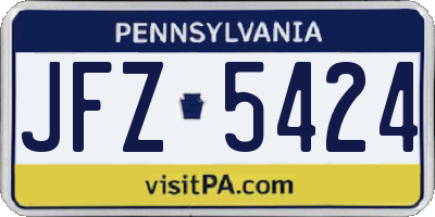 PA license plate JFZ5424