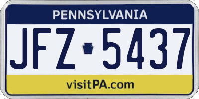 PA license plate JFZ5437