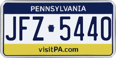 PA license plate JFZ5440