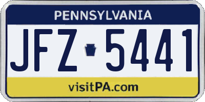 PA license plate JFZ5441