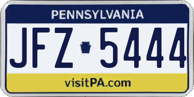 PA license plate JFZ5444
